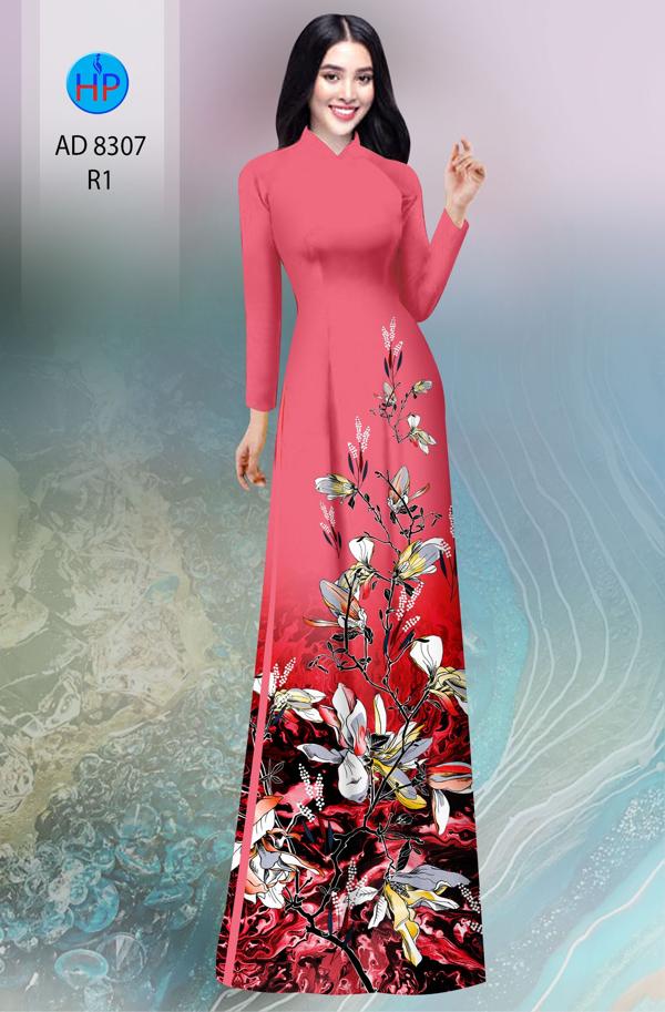 Vải Áo Dài Hoa In 3D mới ra AD 8307 50 Vải Áo Dài Hoa In 3D mới ra AD 8307