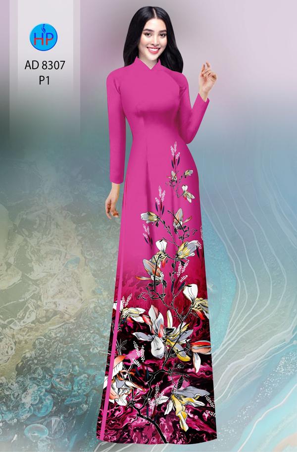 Vải Áo Dài Hoa In 3D mới ra AD 8307 53 Vải Áo Dài Hoa In 3D mới ra AD 8307