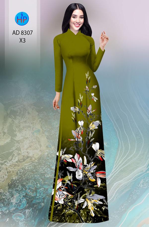Vải Áo Dài Hoa In 3D mới ra AD 8307 58 Vải Áo Dài Hoa In 3D mới ra AD 8307