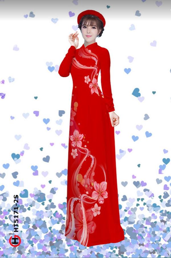 Vải Áo Dài Hoa In 3D thiết kế 2020 AD HT5171