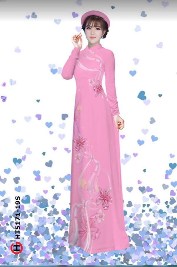 Vải Áo Dài Hoa In 3D thiết kế 2020 AD HT5171