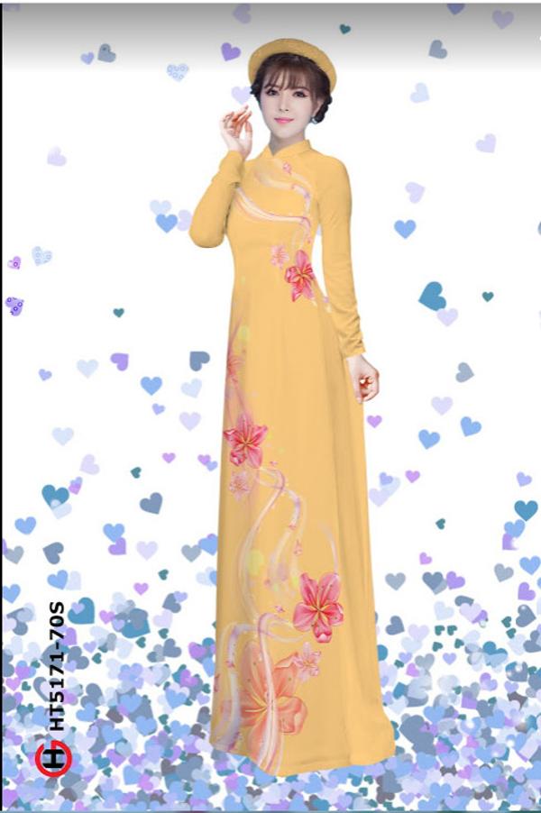 Vải Áo Dài Hoa In 3D thiết kế 2020 AD HT5171