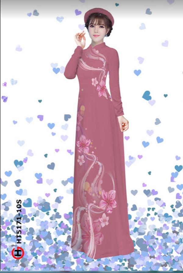 Vải Áo Dài Hoa In 3D thiết kế 2020 AD HT5171