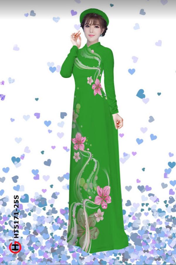 Vải Áo Dài Hoa In 3D thiết kế 2020 AD HT5171