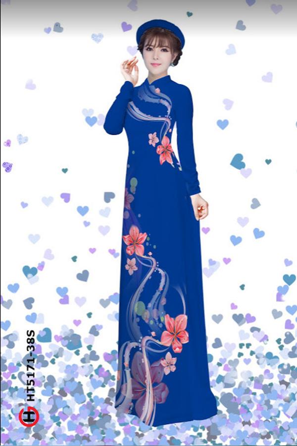 Vải Áo Dài Hoa In 3D thiết kế 2020 AD HT5171