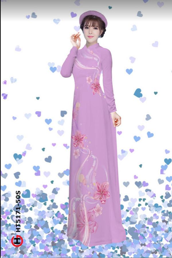 Vải Áo Dài Hoa In 3D thiết kế 2020 AD HT5171