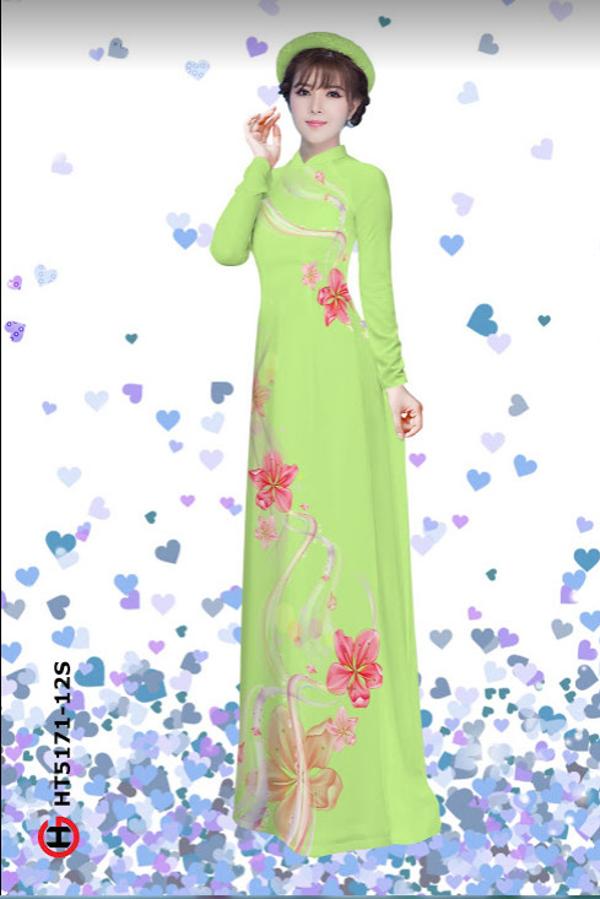 Vải Áo Dài Hoa In 3D thiết kế 2020 AD HT5171