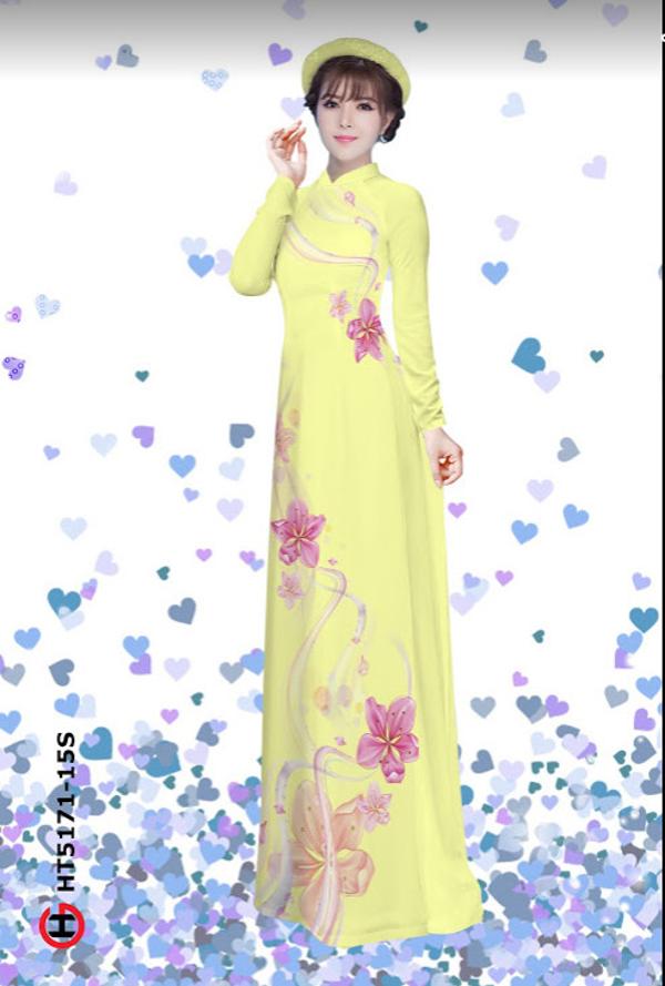 Vải Áo Dài Hoa In 3D thiết kế 2020 AD HT5171