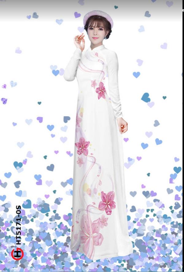 Vải Áo Dài Hoa In 3D thiết kế 2020 AD HT5171