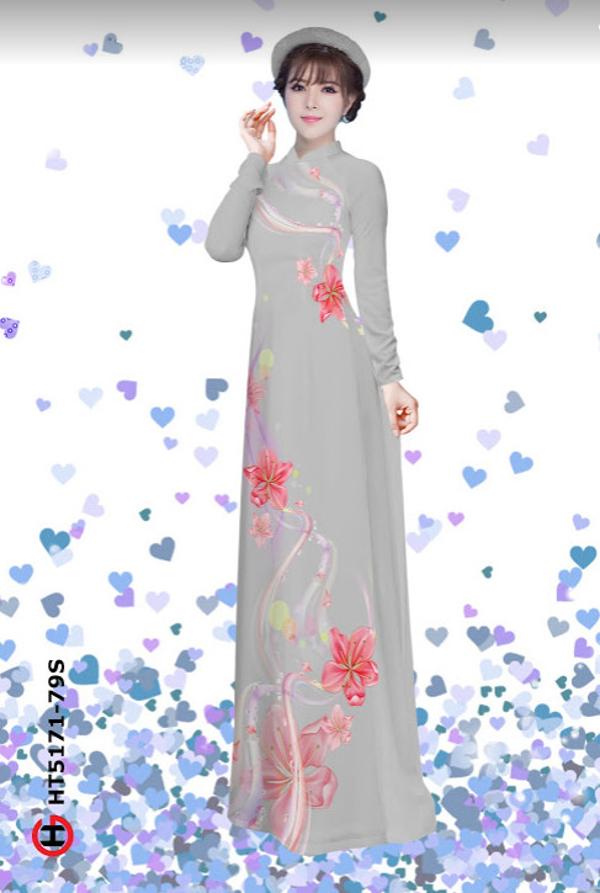 Vải Áo Dài Hoa In 3D thiết kế 2020 AD HT5171