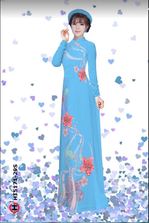 Vải Áo Dài Hoa In 3D thiết kế 2020 AD HT5171