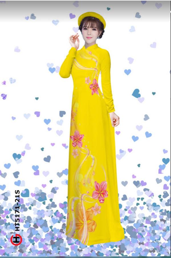 Vải Áo Dài Hoa In 3D thiết kế 2020 AD HT5171