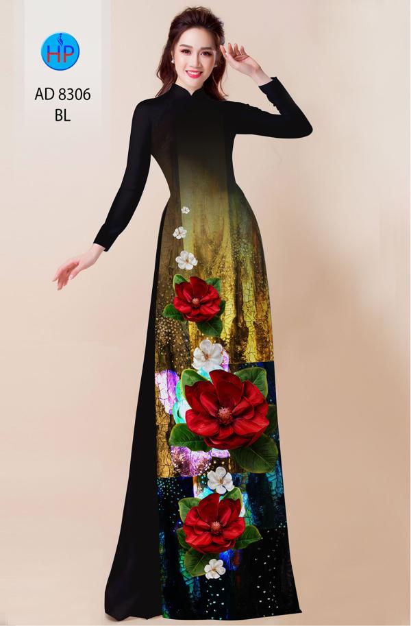 Vải Áo Dài Hoa In 3D kiểu mới AD 8306