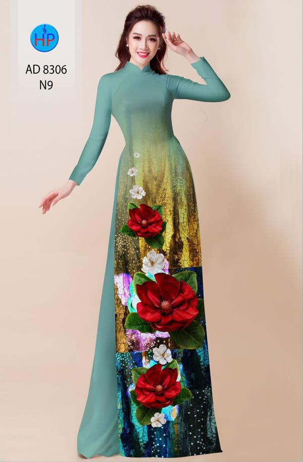 Vải Áo Dài Hoa In 3D kiểu mới AD 8306