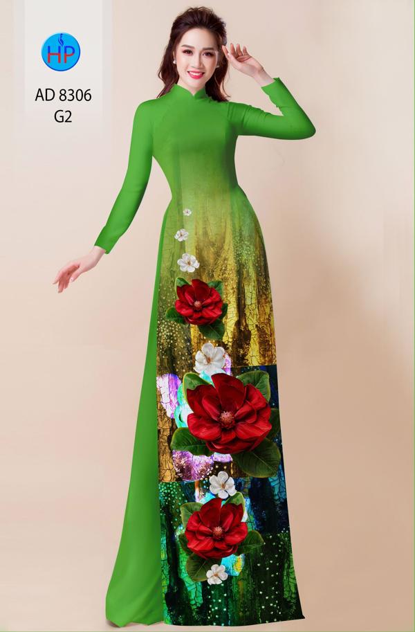Vải Áo Dài Hoa In 3D kiểu mới AD 8306