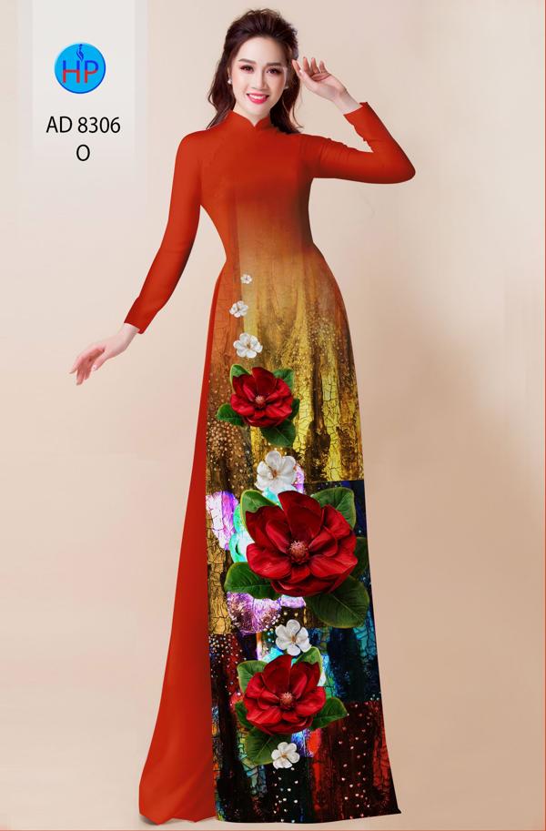 Vải Áo Dài Hoa In 3D kiểu mới AD 8306