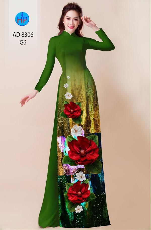 Vải Áo Dài Hoa In 3D kiểu mới AD 8306
