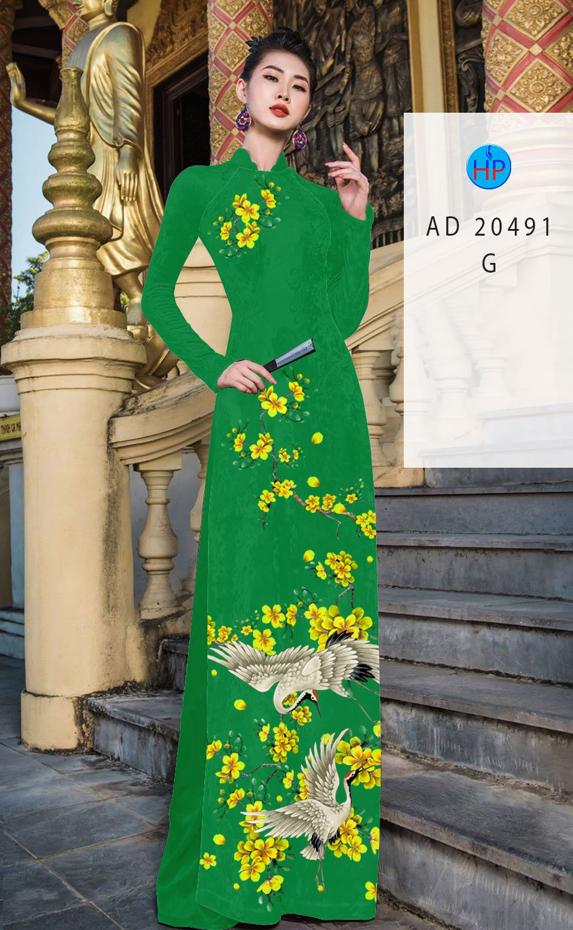 Vải Áo Dài Hoa Mai kiểu mới AD 20491 40 Vải Áo Dài Hoa Mai kiểu mới AD 20491