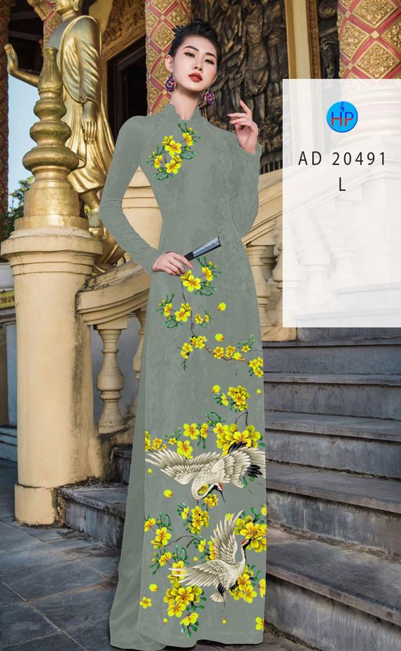 Vải Áo Dài Hoa Mai kiểu mới AD 20491 41 Vải Áo Dài Hoa Mai kiểu mới AD 20491