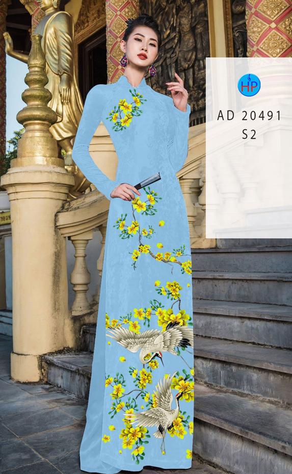 Vải Áo Dài Hoa Mai kiểu mới AD 20491 45 Vải Áo Dài Hoa Mai kiểu mới AD 20491