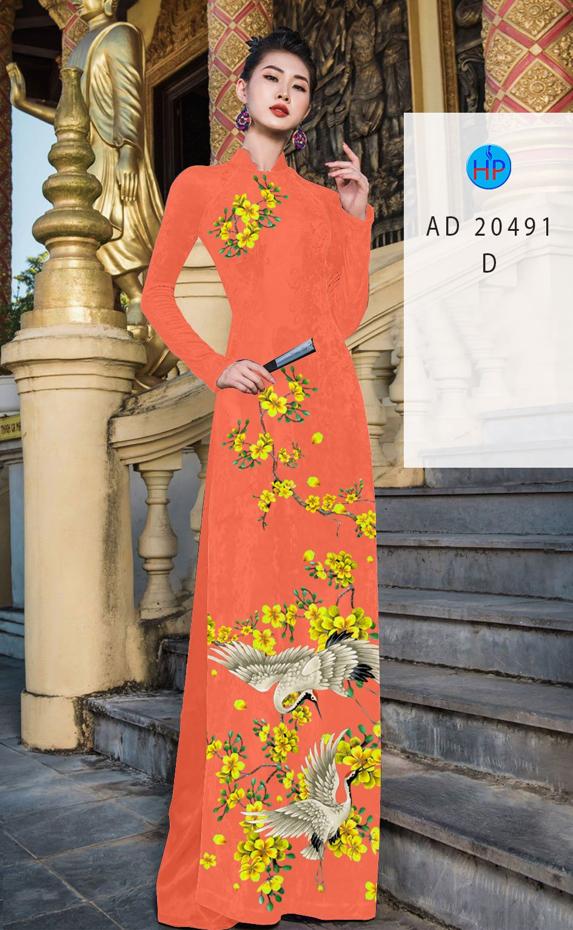 Vải Áo Dài Hoa Mai kiểu mới AD 20491 44 Vải Áo Dài Hoa Mai kiểu mới AD 20491