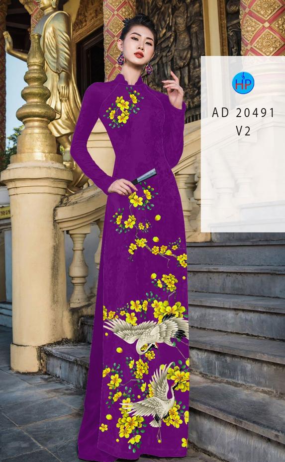 Vải Áo Dài Hoa Mai kiểu mới AD 20491 47 Vải Áo Dài Hoa Mai kiểu mới AD 20491