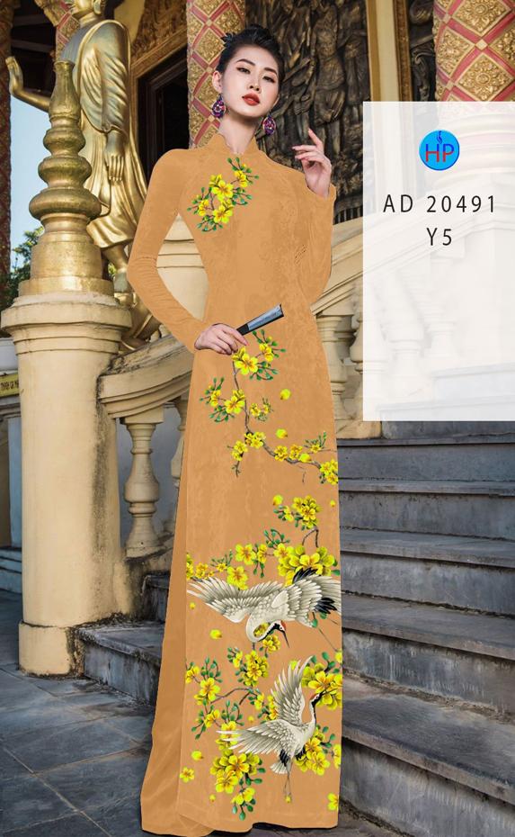 Vải Áo Dài Hoa Mai kiểu mới AD 20491 46 Vải Áo Dài Hoa Mai kiểu mới AD 20491