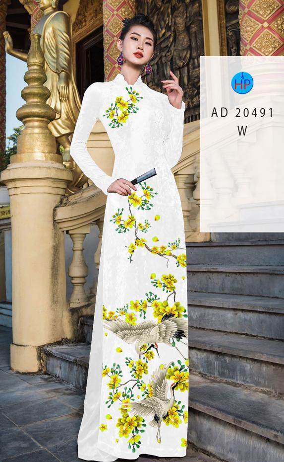 Vải Áo Dài Hoa Mai kiểu mới AD 20491 49 Vải Áo Dài Hoa Mai kiểu mới AD 20491