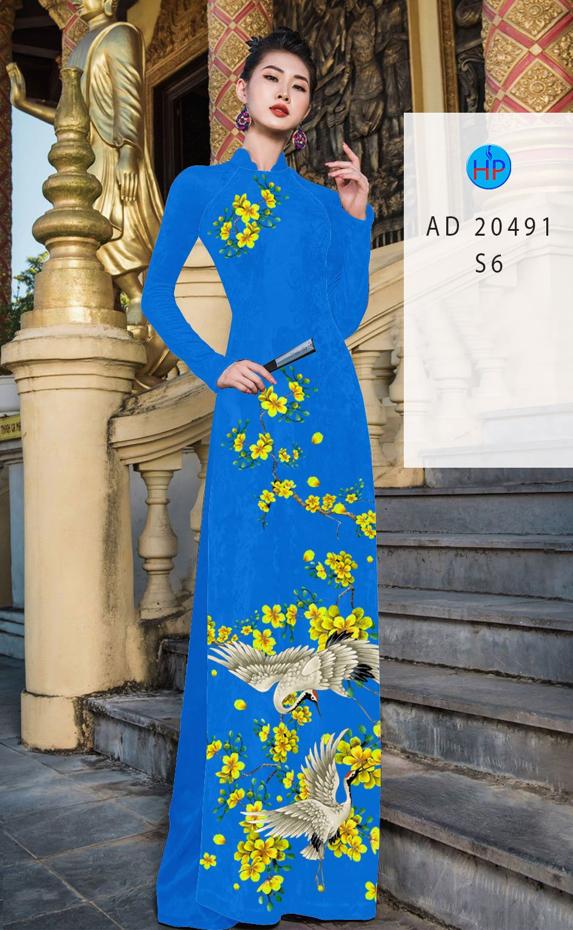 Vải Áo Dài Hoa Mai kiểu mới AD 20491 48 Vải Áo Dài Hoa Mai kiểu mới AD 20491