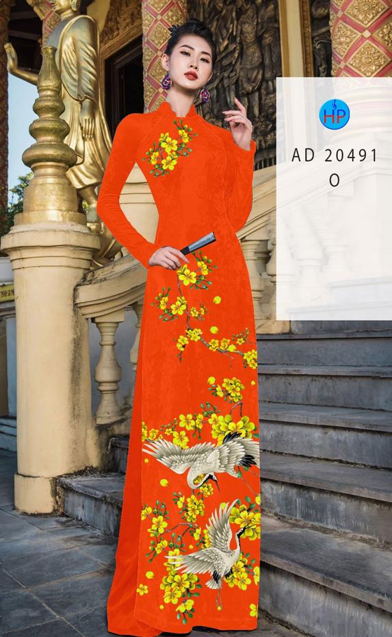 Vải Áo Dài Hoa Mai kiểu mới AD 20491 52 Vải Áo Dài Hoa Mai kiểu mới AD 20491