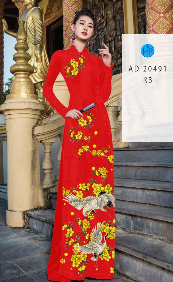 Vải Áo Dài Hoa Mai kiểu mới AD 20491 51 Vải Áo Dài Hoa Mai kiểu mới AD 20491