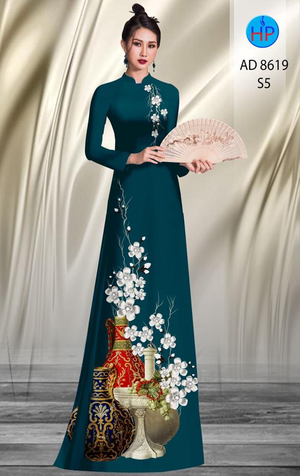 Vải Áo Dài Hoa Mai thiết kế 2020 AD 8619 40 Vải Áo Dài Hoa Mai thiết kế 2020 AD 8619