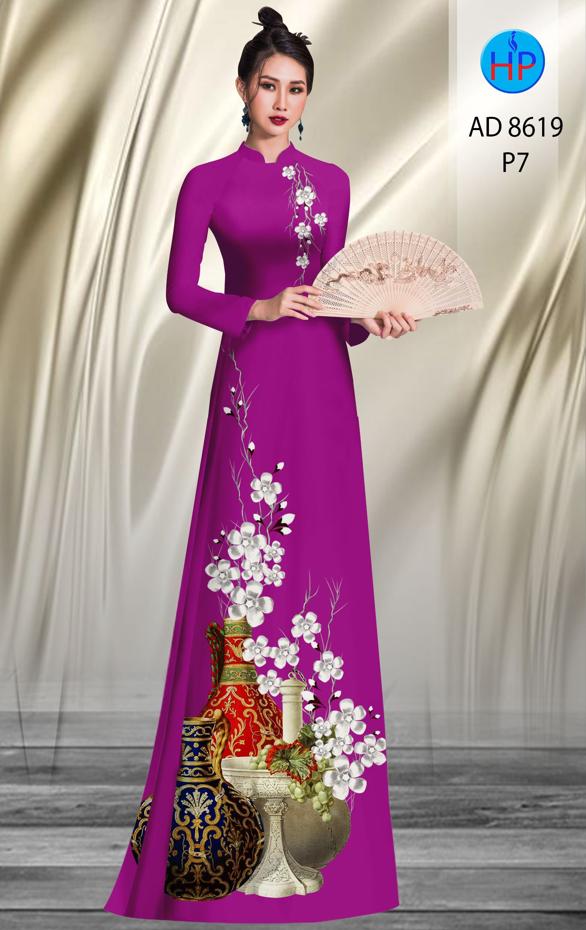 Vải Áo Dài Hoa Mai thiết kế 2020 AD 8619 45 Vải Áo Dài Hoa Mai thiết kế 2020 AD 8619