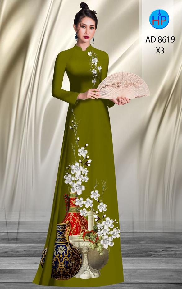 Vải Áo Dài Hoa Mai thiết kế 2020 AD 8619 50 Vải Áo Dài Hoa Mai thiết kế 2020 AD 8619