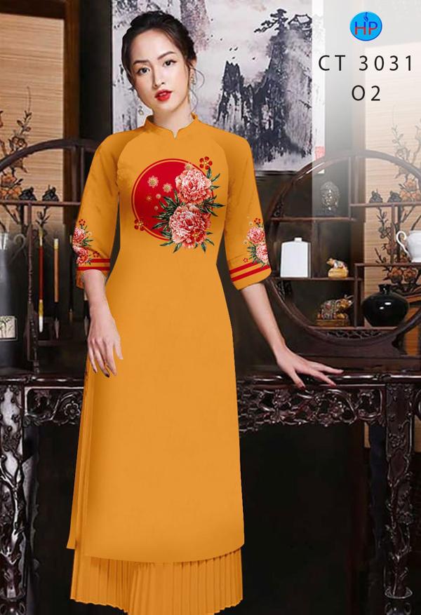 Vải Áo Dài Hoa Cẩm Chướng kiểu mới AD CT3031 40 Vải Áo Dài Hoa Cẩm Chướng kiểu mới AD CT3031