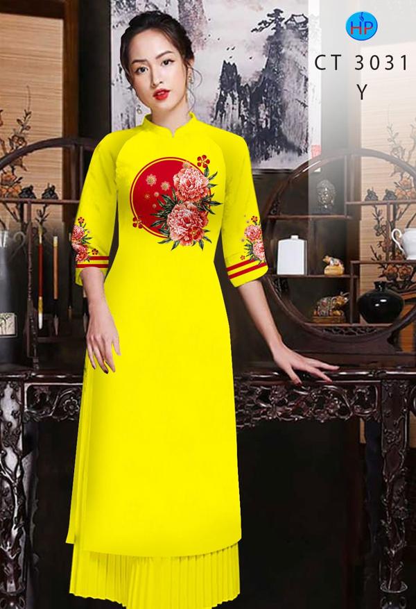 Vải Áo Dài Hoa Cẩm Chướng kiểu mới AD CT3031 51 Vải Áo Dài Hoa Cẩm Chướng kiểu mới AD CT3031