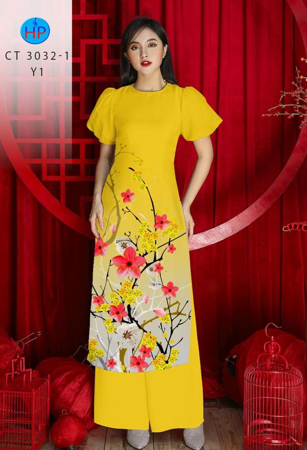 Vải Áo Dài Hoa Mai mới ra AD CT3032 46 Vải Áo Dài Hoa Mai mới ra AD CT3032