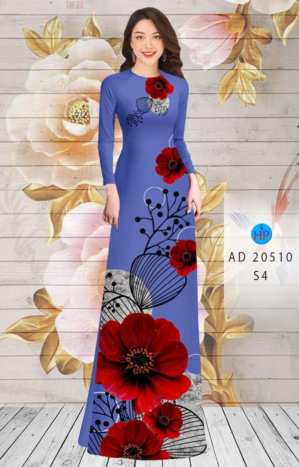 Vải Áo Dài Hoa In 3D kiểu mới AD 20510 38 Vải Áo Dài Hoa In 3D kiểu mới AD 20510