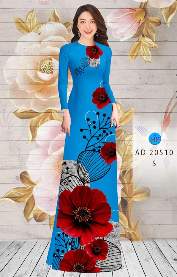 Vải Áo Dài Hoa In 3D kiểu mới AD 20510 37 Vải Áo Dài Hoa In 3D kiểu mới AD 20510