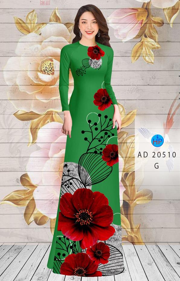 Vải Áo Dài Hoa In 3D kiểu mới AD 20510 41 Vải Áo Dài Hoa In 3D kiểu mới AD 20510