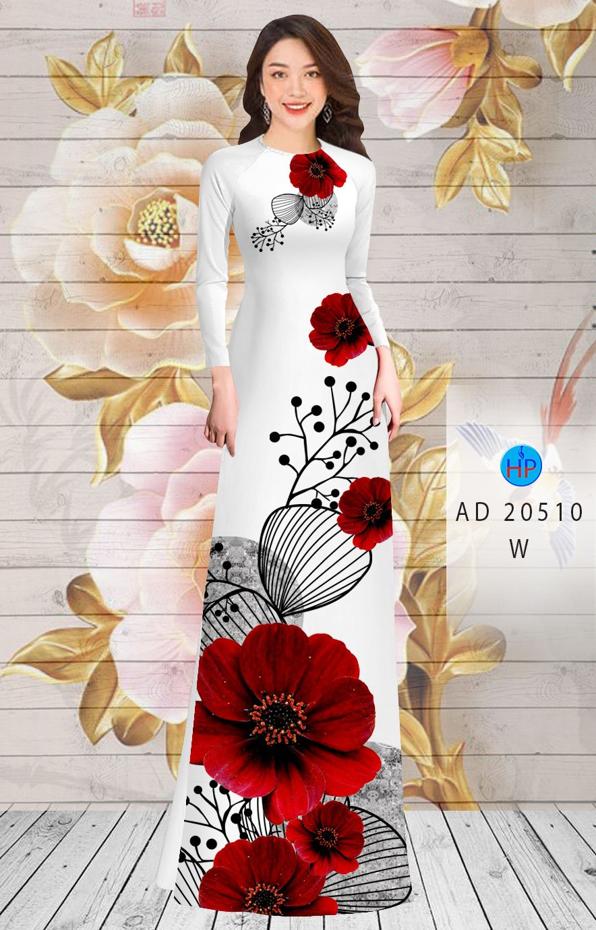 Vải Áo Dài Hoa In 3D kiểu mới AD 20510 39 Vải Áo Dài Hoa In 3D kiểu mới AD 20510