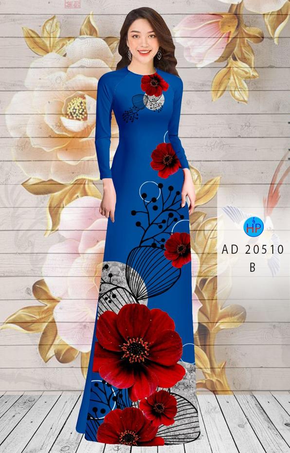 Vải Áo Dài Hoa In 3D kiểu mới AD 20510 47 Vải Áo Dài Hoa In 3D kiểu mới AD 20510