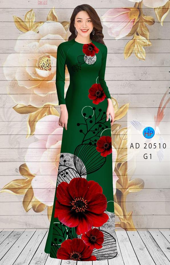 Vải Áo Dài Hoa In 3D kiểu mới AD 20510 49 Vải Áo Dài Hoa In 3D kiểu mới AD 20510