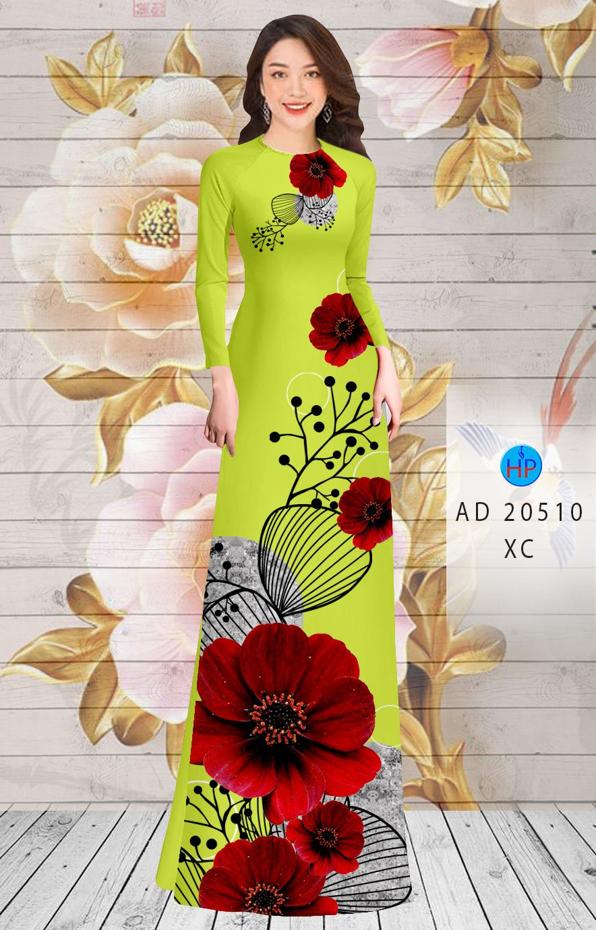 Vải Áo Dài Hoa In 3D kiểu mới AD 20510 51 Vải Áo Dài Hoa In 3D kiểu mới AD 20510