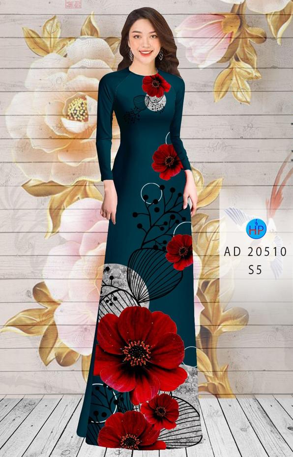 Vải Áo Dài Hoa In 3D kiểu mới AD 20510 52 Vải Áo Dài Hoa In 3D kiểu mới AD 20510