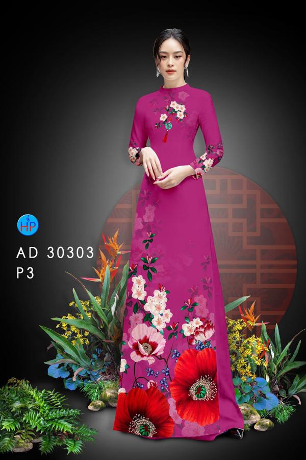 Vải Áo Dài Hoa In 3D mới ra AD 30303 45 Vải Áo Dài Hoa In 3D mới ra AD 30303