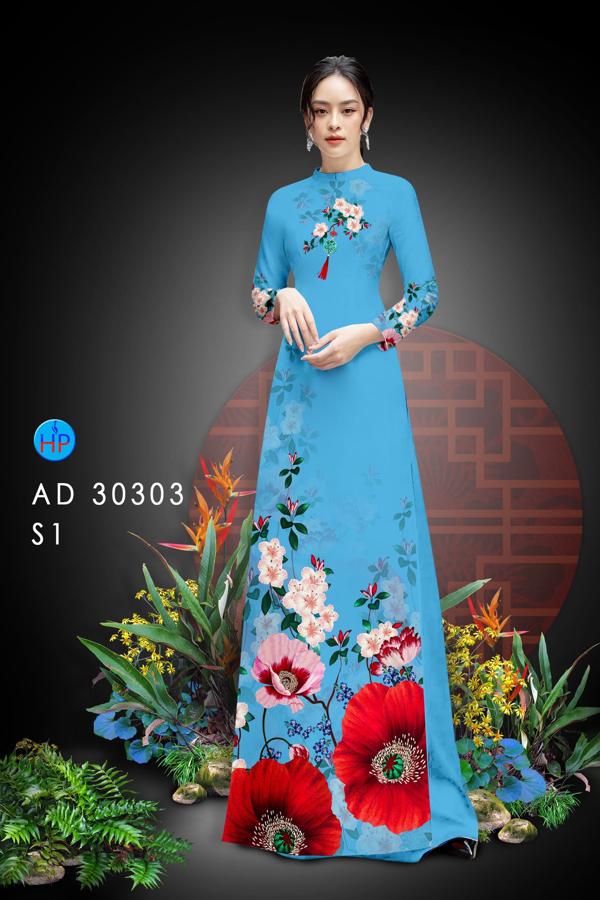 Vải Áo Dài Hoa In 3D mới ra AD 30303 44 Vải Áo Dài Hoa In 3D mới ra AD 30303