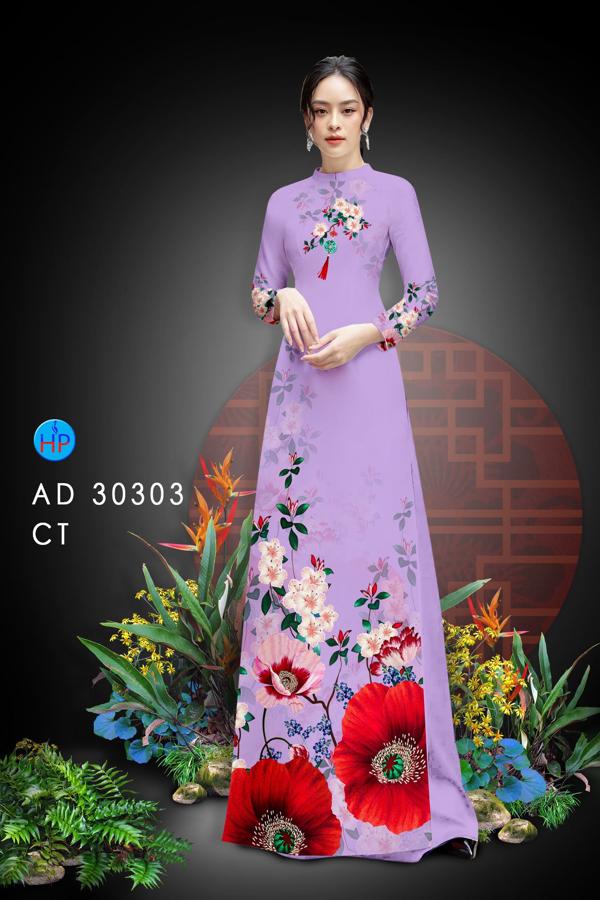 Vải Áo Dài Hoa In 3D mới ra AD 30303 50 Vải Áo Dài Hoa In 3D mới ra AD 30303