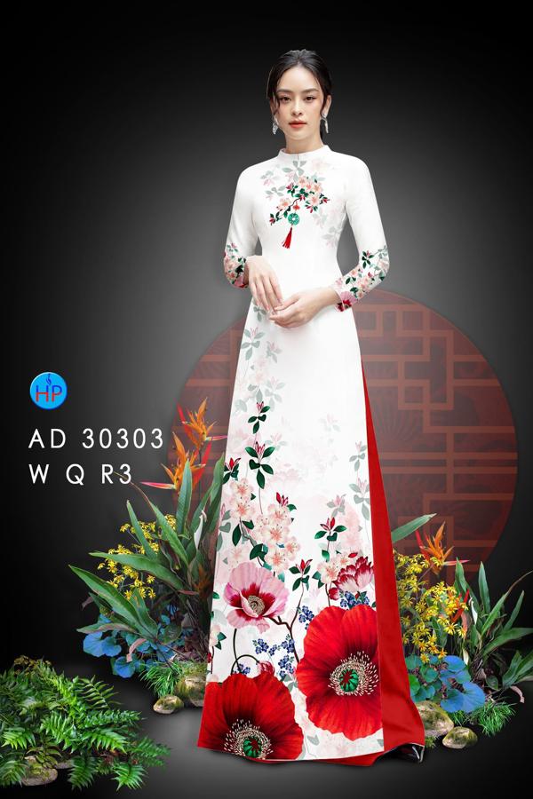 Vải Áo Dài Hoa In 3D mới ra AD 30303 51 Vải Áo Dài Hoa In 3D mới ra AD 30303