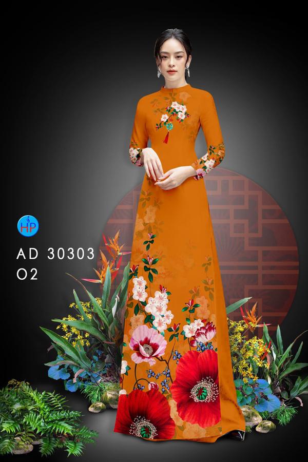 Vải Áo Dài Hoa In 3D mới ra AD 30303 48 Vải Áo Dài Hoa In 3D mới ra AD 30303
